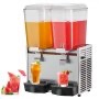 Photo 1 of **Use**Missing Parts**VEVOR Commercial Beverage Dispenser, 20.4 Qt 18L 2 Tanks Ice Tea Drink Machine, 590W 304 Stainless Steel Juice Dispenser with 41?-53.6? Thermostat Controller, for Cold Drink Restaurant Hotel Party