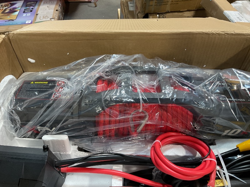 Photo 3 of X-BULL Winch-10000 lb. Load Capacity Electric Winch Kit -12V Synthetic Rope Winch,Waterproof IP67 Electric Winch with Hawse Fairlead, with Wireless Handheld Remote and Corded Control Recovery