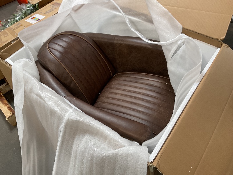 Photo 2 of Acme Brancaster Chair in Retro Brown Top Grain Leather and Aluminum