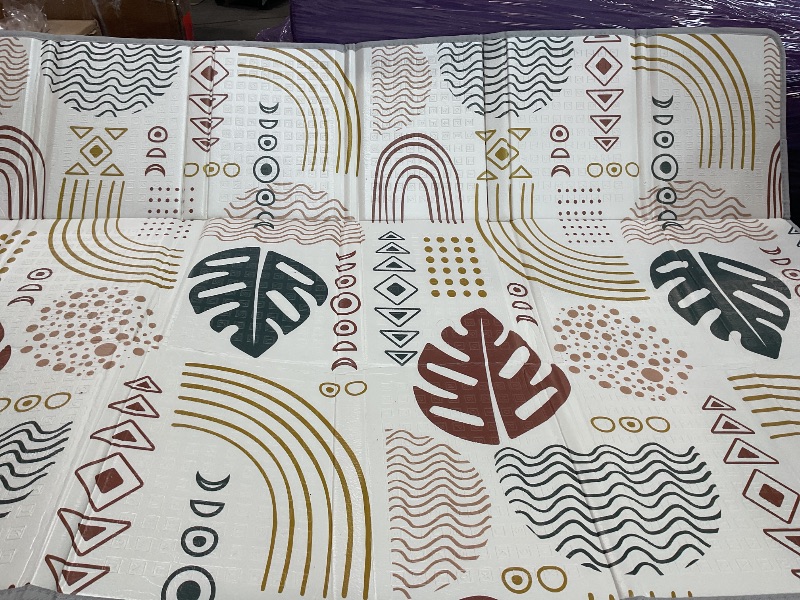 Photo 1 of Babebay Baby Play Mat, Soft Baby Mat for Floor, Foldable Playmat for Babies Toddlers and Infants, Reversible Foam Play Mat, Waterproof Baby Crawling Mat for Indoor & Outdoor (Leaf Pattern,78x50)