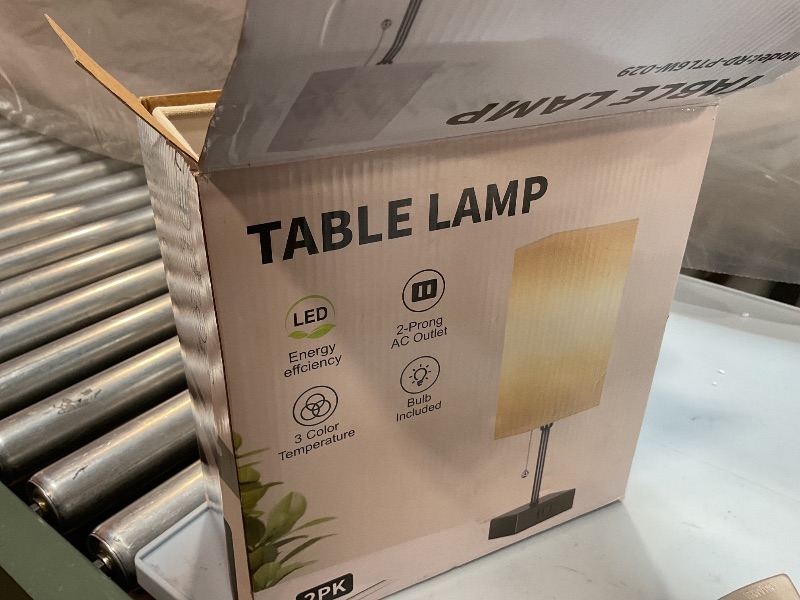 Photo 1 of 15'' Table Lamp for Bedroom set of 2,3-Color Bedside Lamps with Pull Chain Table Lamps for Night stands with AC Outlet,Small Night Light Lamps with 2 Bulbs Lamps for Living Room Kids Room Office Decor