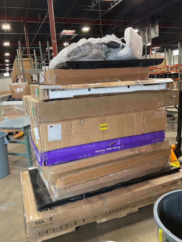 Photo 1 of Full Pallet Of INCOMPLETE SETS SOLD AS IS- NOT REFUNDABLE
TVs and computer screens 
Bulk mixed items approximately 10 screens. 