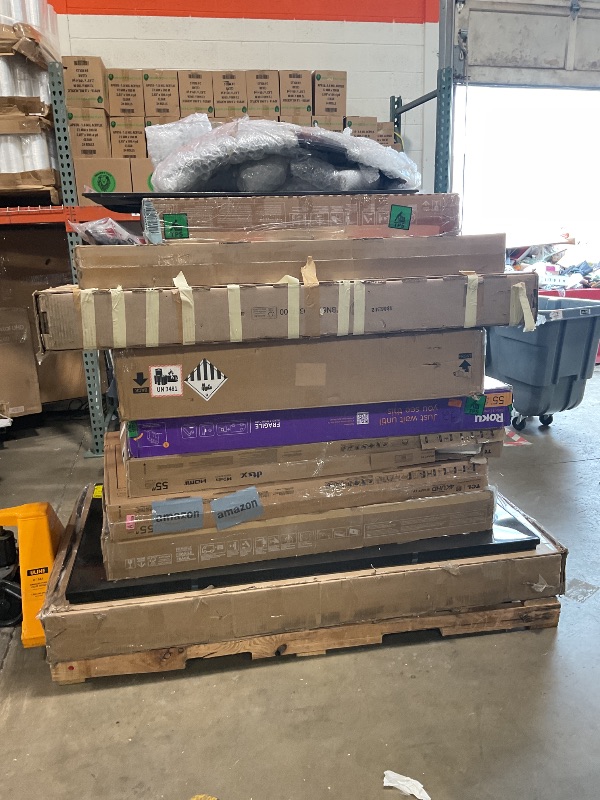 Photo 1 of Full Pallet Of INCOMPLETE SETS SOLD AS IS- NOT REFUNDABLE
TVs and computer screens 
Bulk mixed items approximately 10 screens. 