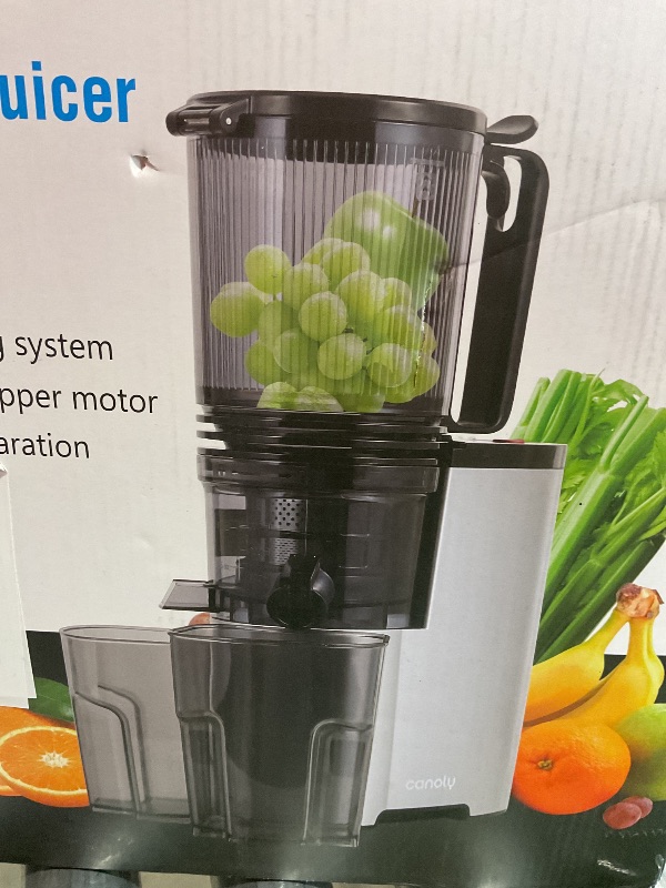 Photo 1 of Cold Press Juicer, 400w Slow Juicer Machines with 5.4" Wide Feed Chute, Masticating Juicer with High Juice Yield for Whole Vegetables & Fruits