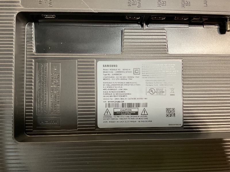 Photo 3 of **FOR PARTS ONLY**
**SCREEN IS CRACKED** 
SAMSUNG 65-Inch Class Crystal UHD 4K Bed-H Series HDR Business Pro TV w/ 3-Sided Bezel-Less Slim Design, Use for Digital Signage Displays, Commercial TV, Alexa Built-in (LH65BEDHLG, 2024 Model) SCREEN DOES NOT WOR