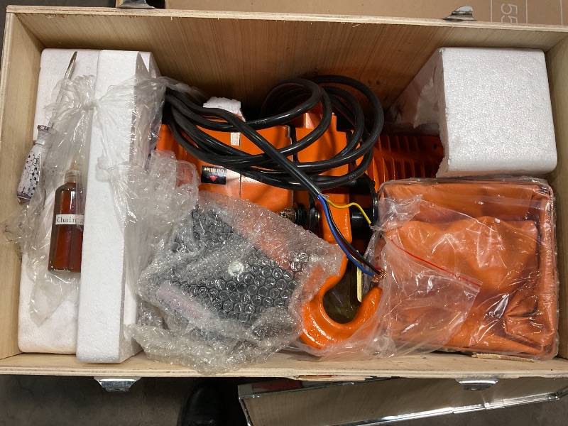 Photo 2 of Prowinch 4400 lbs 2 Ton Electric Chain Hoist 3 Phase 220V-60HZ 3000 WATT 3 PHASE LIFTING CAPACITY 4400 LBS Heavy-Duty Lifting for Warehouse, Garage, Construction & Industrial Use