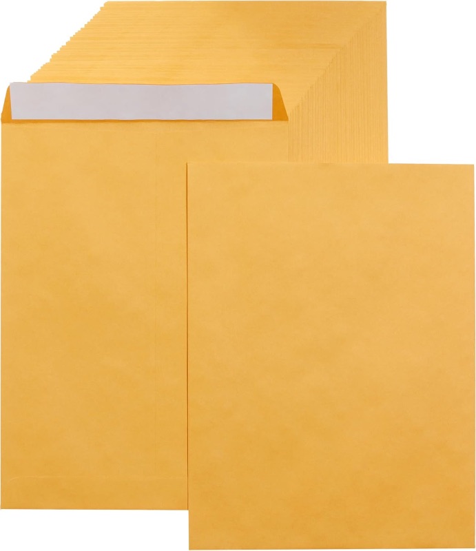 Photo 1 of Amazon Basics Catalog Mailing Envelopes, Peel and Seal, 9x12 Inch, Brown Kraft, 250-Pack