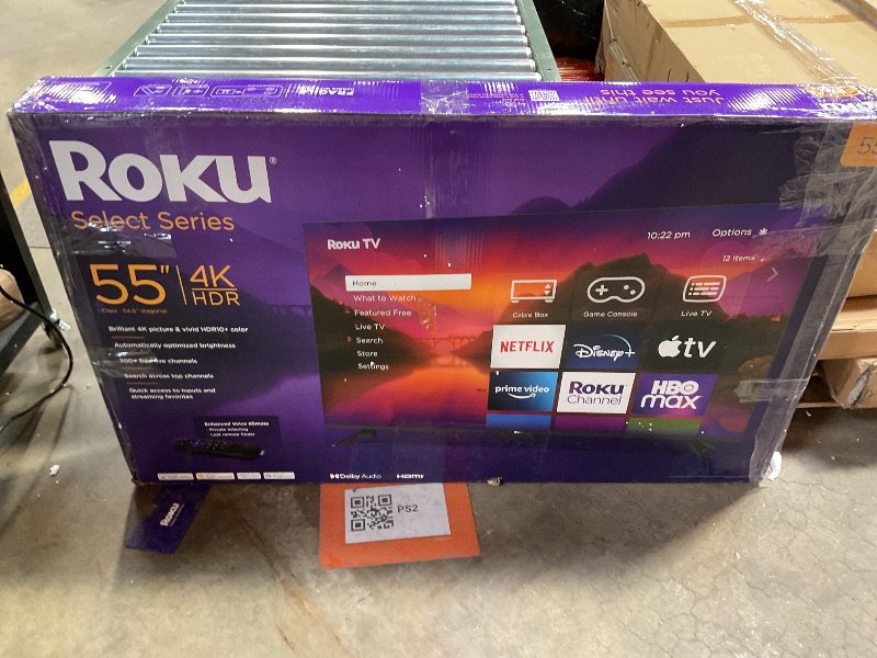 Photo 1 of Roku Smart TV – 55-Inch Select Series 4K HDR RokuTV with Roku Enhanced Voice Remote, Brilliant 4K Picture, Automatic Brightness, & Seamless Streaming – Live Local News, Sports, Family Entertainment