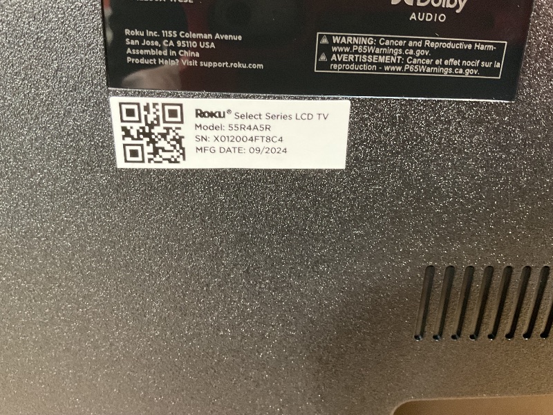 Photo 1 of Roku Smart TV – 55-Inch Select Series 4K HDR RokuTV with Roku Enhanced Voice Remote, Brilliant 4K Picture, Automatic Brightness, & Seamless Streaming – Live Local News, Sports, Family Entertainment