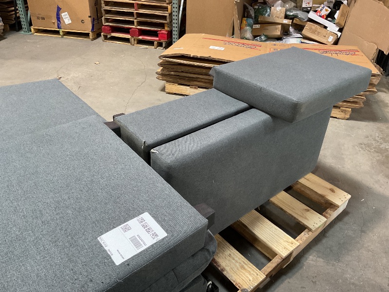 Photo 1 of YOPTO 81.5" Sleeper Sectional Sofa,Upholstered Sectional Storage Chaise and Pull,Reversible L-Shape Couch,w/ 3 Back Cushions,for Living Room,Office,Apartment,Dark Grey