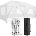 Photo 1 of 20 ft. x 10 ft. White Pop-Up Folding Canopy with 6 Removable Sidewalls, Outdoor Event Shelter Gazebo Portable Tents