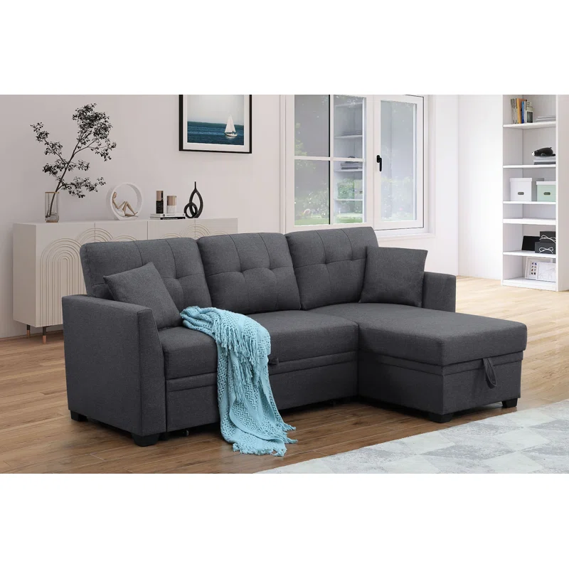 Photo 1 of **L PART OF COUCH ONLY** Dark Grey Sleeper Sofa