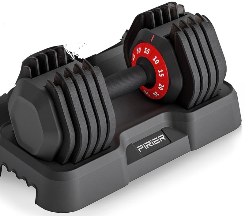 Photo 1 of Adjustable Dumbbell 55LB Single Dumbbell with 10 Weight Options, Anti-Slip Metal Handle for Home Gym Fitness