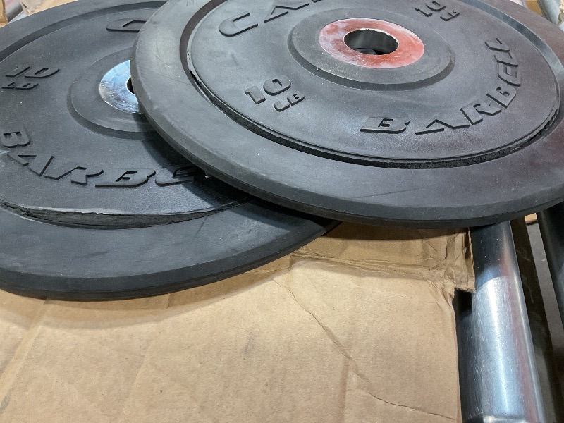 Photo 1 of **WEIGHTS SPLIT AROUND MIDDLE, SEE PICTURES** CAP Barbell Best Olympic Bumper Plate Set, Black, 10 lb Pair