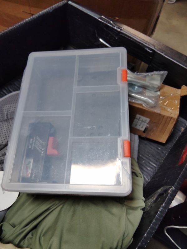 Photo 1 of **MINOR DAMAGE /CRACKED LID *** Battery Organizer Holder with Batteries Tester Checker, 120+ Storage Containers Box Case Fits for AA AAA 9V C D Lithium 3V LR44 CR2016 CR1632 CR2032 CR2025 (Batteries Not Includes) -Transparent