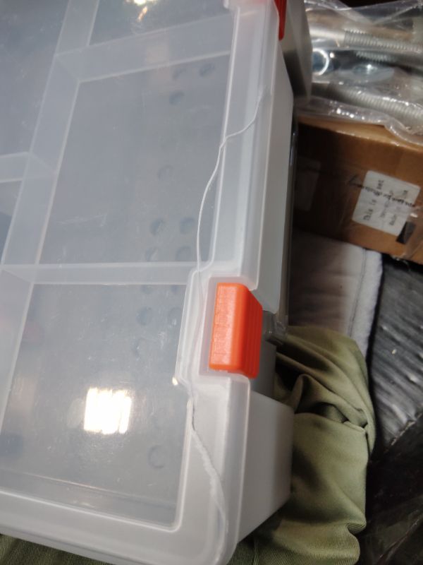 Photo 1 of **MINOR DAMAGE /CRACKED LID *** Battery Organizer Holder with Batteries Tester Checker, 120+ Storage Containers Box Case Fits for AA AAA 9V C D Lithium 3V LR44 CR2016 CR1632 CR2032 CR2025 (Batteries Not Includes) -Transparent
