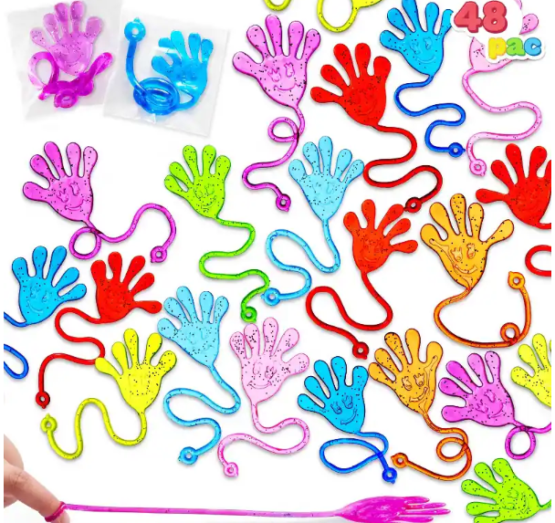 Photo 1 of 15-17 count Sticky Hands Party Favors for Kids Slappy Hands Fun Fidget Toys for Kids Holiday Traditions, Easter, Xmas Gift - Multicolor