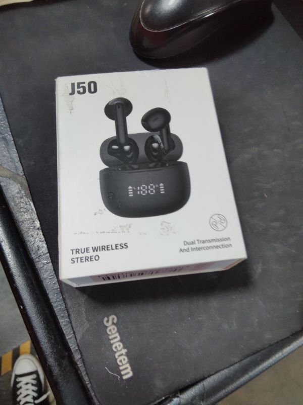 Photo 1 of ***LEFT EARBUD NON-FUNCTIONAL*** Aiearbu Wireless Earbuds, Bluetooth 5.3 Headphones, 48H LED Display Ear Buds, Bluetooth Earbuds with Noise Cancelling Mic, Hi-Fi Stereo, IP7 Waterproof, for Laptop Pad Phones Black