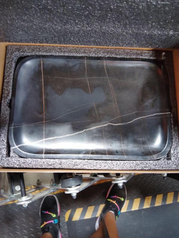 Photo 1 of ****POSSIBLY HAS A CRACK/ UNSURE IF PART OF DESIGN**** Koville Marble Tray, 12"x8" Natural Marble Vanity Tray for Countertop Bathroom Kitchen Dresser, Decorative Catchall Trays for Perfume Jewelry, Rectangular Stone Serving Tray(Black)