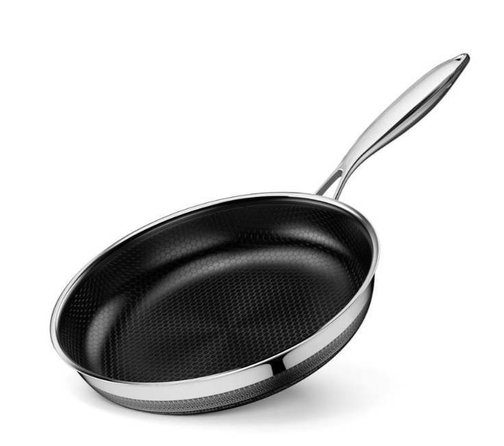 Photo 1 of **BAG INCORRECT / ITEM INSIDE IS CORRECT*** Innerwell Nonstick Frying Pans 8 Inch Hybrid Tri-Ply Stainless Steel Frying Pan Skillet Titanium Ceramic Nonstick Cooking Pan,PFAS/PFOA/PTFE Free,Compatible with All Cooktops
