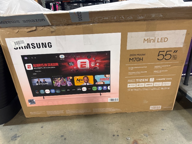 Photo 1 of ****FOR PARTS ONLY DISPLAY DAMAGED AND Separating FROM FRAMING**** Samsung Mini LED M70H 4K Vision AI TV
