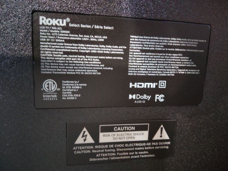 Photo 1 of ***MISSING SET UP INSTEUCTIONS/IN WRONG BOX  *** Roku 55" Select Series 4K QLED Smart TV