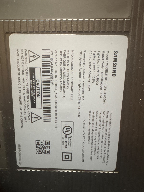 Photo 1 of ***MISSING STAND**** Samsung 65" U8000F 4K Smart LED TV