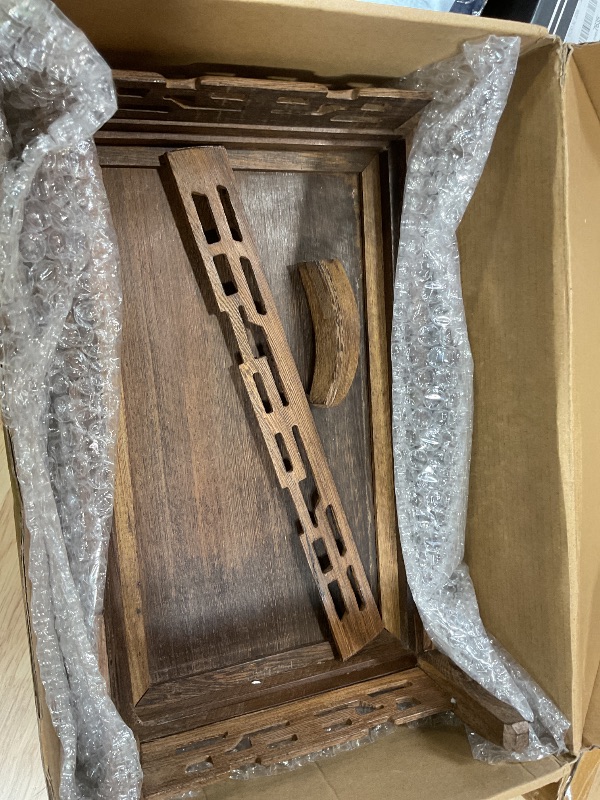 Photo 1 of ***BROKEN LEG*** GOLDY&WENDY Rectangular Wooden Display Stand Solid Chicken Wing (Ji Chi) Wood Ornaments Base Flower Bonsai Pedestal Furniture Decoration