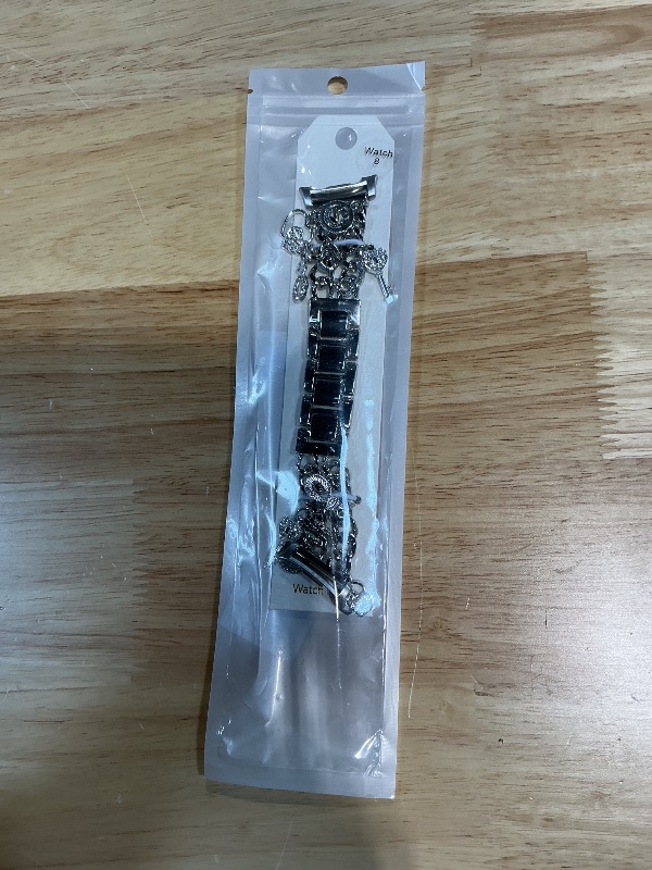 Photo 1 of **HAS MANUFACTURE DEFECTS*** Silver Bracelet Band with Cute Charm Compatible for Samsung Galaxy Watch 7 6 5 4 FE 40mm 44mm/5 Pro 45mm/6 Classic 43mm 47mm/4 Classic 42mm 46mm, Galaxy Active 2, 20mm Metal Replacement Strap for Women