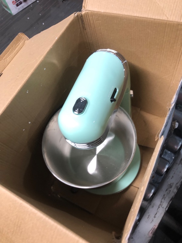 Photo 2 of **NONREFUNDABLE**FOR PARTS OR REPAIR**SEE NOTES**
Dash Stand Mixer (Electric Mixer for Everyday Use): 6 Speed Stand Mixer with 3 Quart Stainless Steel Mixing Bowl, Dough Hooks & Mixer Beaters for Dressings, Frosting, Meringues & More - Aqua