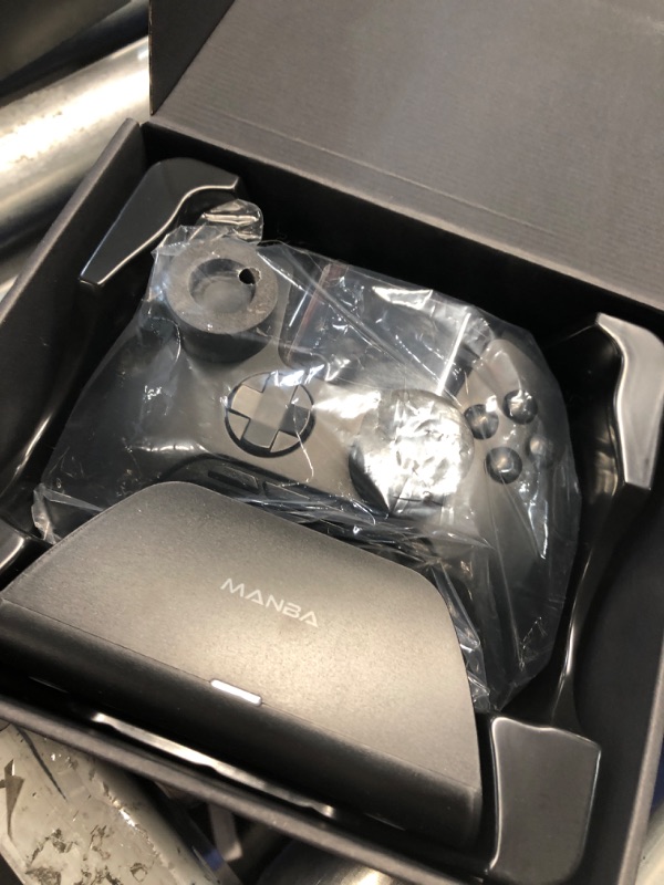 Photo 1 of ManbaOne Interactive Screen Wireless Gaming Controller for PC/Switch/iOS/Android,Hall Effect Stick & Trigger,RGB Lighting,Remappable Buttons,1800mAh with Charging Dock (Black)