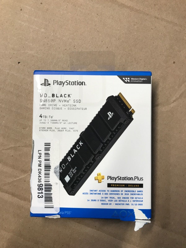 Photo 1 of ***PARTS ONLY******NON REFUNDABLE***WD_BLACK 4TB SN850P NVMe M.2 SSD Officially Licensed Storage Expansion for PS5 Consoles, up to 7,300MB/s, with heatsink - WDBBYV0040BNC-WRSN,Black