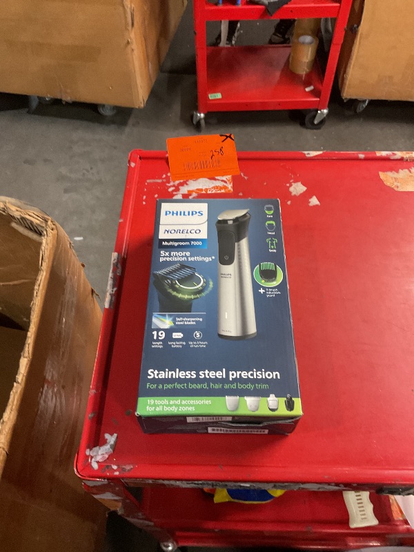 Photo 1 of Philips Norelco Multigroom 7000 Series, All-in-One Trimmer, Beard Trimmer and Hair Clipper, 19-Piece Men's Grooming Kit for Beard, Head, Hair, Body, and Face, Soft Pouch, MG7910/49