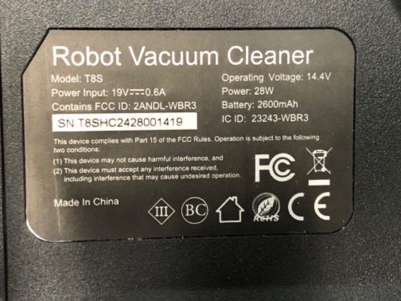 Photo 3 of ***USED - DIRTY - POWERS ON - UNABLE TO TEST FURTHER***
Robot Vacuum and Mop Combo, 2 in 1 Mopping Robotic Vacuum with Schedule, App/Bluetooth/Voice, Max Suction 3200Pa, Self-Charging Robot Vacuum Cleaner, Slim, Ideal for Pet Hair, Hard Floor, Carpet