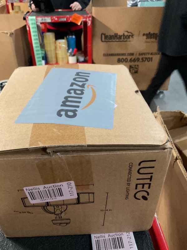 Photo 1 of LUTEC 74W 8000 Lumen Motion Sensor Outdoor Lights, 5000K Daylight, IP65 Waterproof Flood Lights Outdoor with Night Light, Dusk to Dawn Motion Detector Security Lights for Outside Garage, Yard-Black