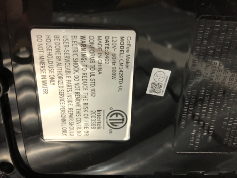 Photo 4 of ***DAMAGED - HANDLE BROKEN - POWERS ON - UNABLE TO TEST FURTHER***
SHARDOR Coffee Maker Programmable with Thermal Carafe, Touch-Screen Drip Coffee Machine with Timer, 8-Cup Coffee Pot with Pause & Serve, Regular & Strong Brew, Auto Shut Off, Black & Stain