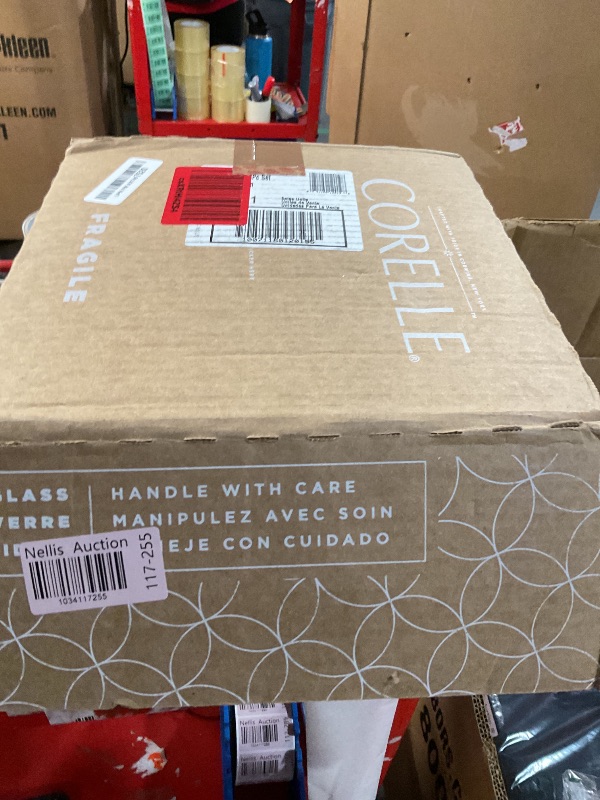 Photo 1 of Corelle Vitrelle 18-Piece Service for 6 Square Dinnerware Set, Triple Layer Glass and Chip Resistant, Lightweight Square Plates and Bowls Set, Pure White