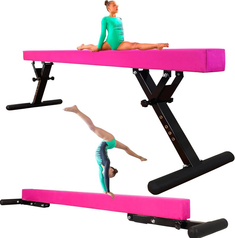 Photo 1 of *** FACTORY SEAL***PreGymnastic 8FT Balance Beam, Gymnastics Beam for Kids Ages 3-12, Home Gym Equipment for Training, Adjustable Blancing Beam Indoor, Off-Ground Beam Indoor