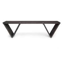 Photo 1 of *** FACTORY SEAL***63 in. Dark Grey 3-Person Acacia Wood Outdoor Bench/Indoor Bench