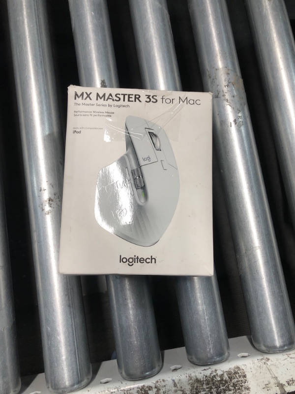 Photo 1 of Logitech MX Master 3S for Mac - Wireless Bluetooth Mouse with Ultra-Fast Scrolling, Ergo, 8K DPI, Quiet Clicks, Track on Glass, Customization, USB-C, Apple, iPad - Pale Grey