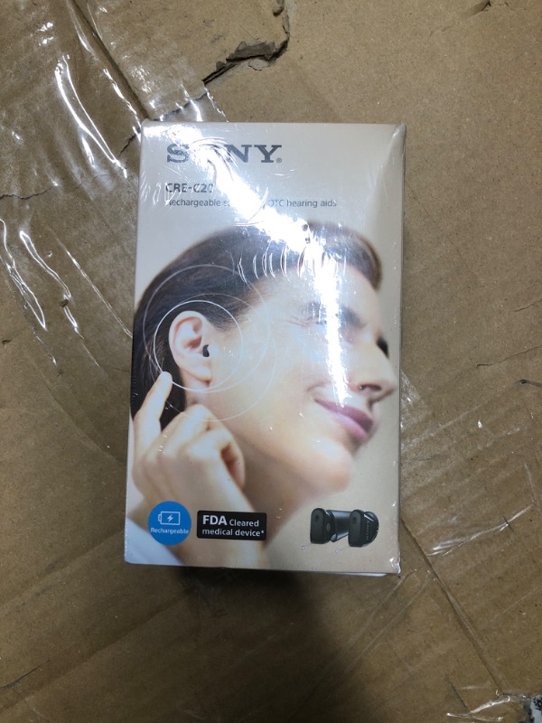 Photo 2 of ***FACTORY SEALED*** Sony CRE-C20 Self-Fitting OTC Hearing Aids for Mild to Moderate Hearing Loss, Prescription-Grade Sound Quality, Compact Virtually Invisible Design, Customizable App, and Rechargeable Battery