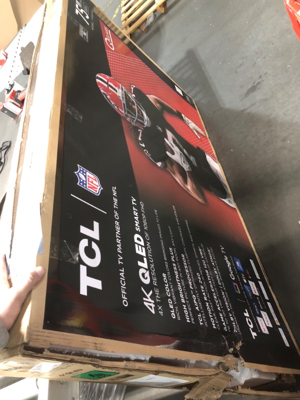 Photo 2 of ***NONREFUNDABLE - MAJOR DAMAGE - SCREEN CRACKED - SEE PICTURES - FOR PARTS ONLY - THIS SALE IS FINAL***
TCL 75-Inch Q65 QLED 4K UHD Smart TV with Google TV (75Q651G, 2024 Model) Dolby Vision, Dolby Atmos, HDR Pro+, Game Accelerator Enhanced Gaming, Voice