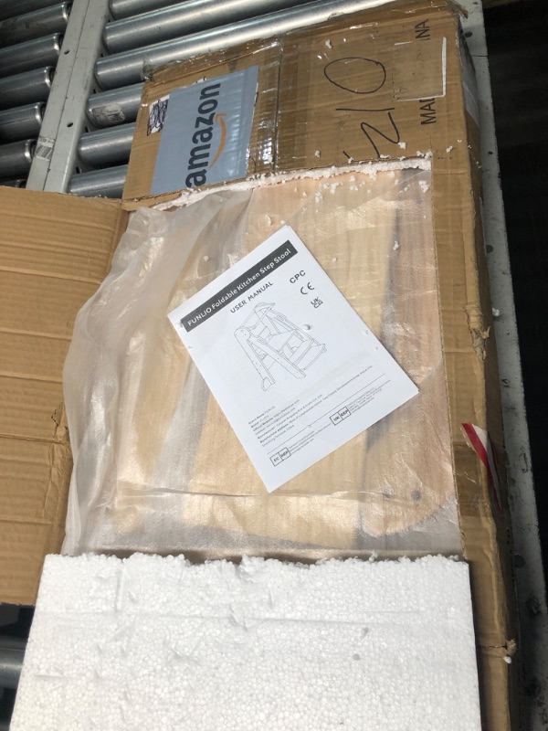 Photo 1 of FUNLIO Foldable Kitchen Step Stool, 3-Level Height Adjustable Toddler Tower for Kids 2-6 Years, Montessori Child Standing Tower for Learning, Easy to Assemble, CPC Approved - Natural