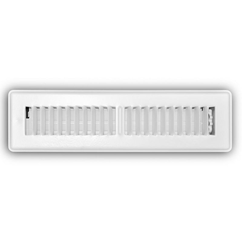 Photo 1 of 2 in. X 12 in. 2-Way Steel Floor Register in White
