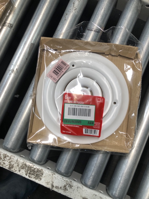 Photo 1 of Everbilt 6 in. White Powder Coat Round Ceiling Duct Diffuser Register Cover