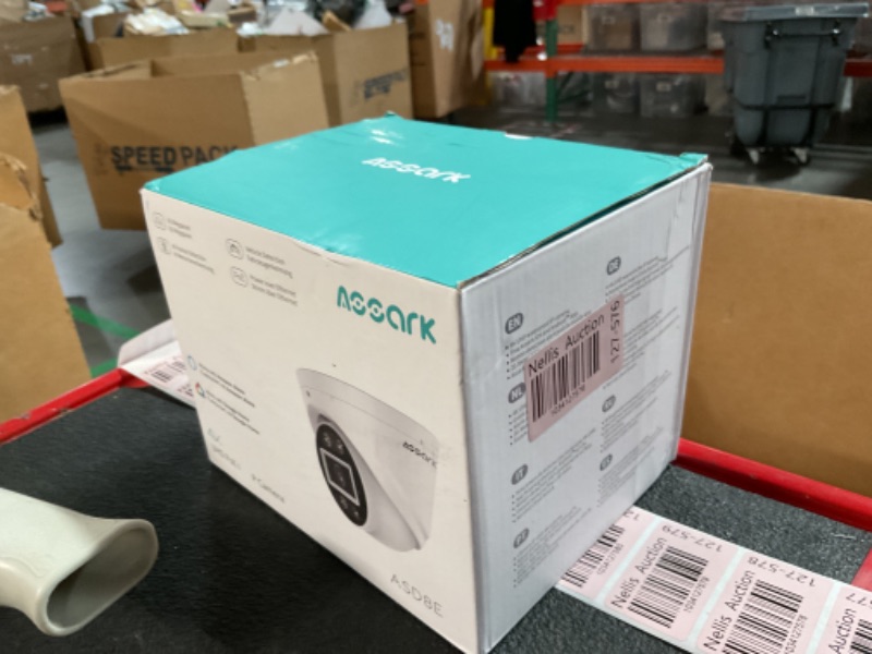 Photo 1 of Assark 4K PoE IP Security Camera, Ultra HD Outdoor Indoor Camera with Alarm and Spotlights, 2.7mm Lens with Color Night Vision, Human/Vehicle/Pet Smart Detection, 2 Way Talk,with Power Adapter