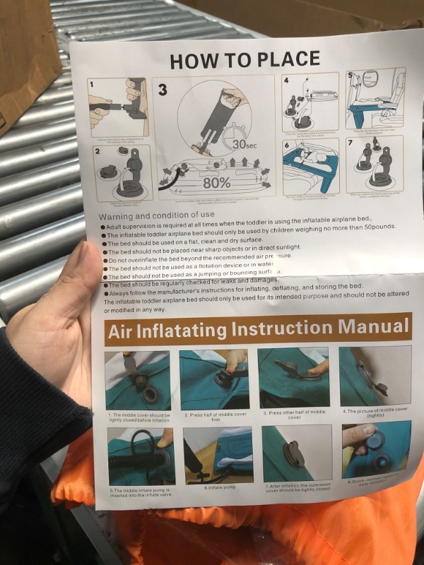 Photo 2 of *MISSING PUMP AND SAFETY BELT** Inflatable Toddler Airplane Bed - Baby Airplane Bed - Inflatable Airplane Bed for Toddlers - Kids Plane Bed, Airplane Seat Extender for Kids - Blow Up Toddler Travel Bed with Sides, Safety Belt, Pump
