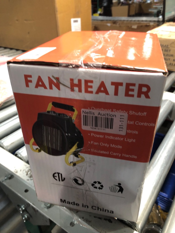 Photo 2 of ***ITEM TESTED FOR POWER, UNABLE TO TEST FURTHER*** tectake Outdoor Heaters for Patio, 1500W Portable Garage Heater with Overheat Protection & 3S Fast Heating, Non-Slip Cushion, Electric Space Heater for Patio, Garage, Bedroom, Office, Black