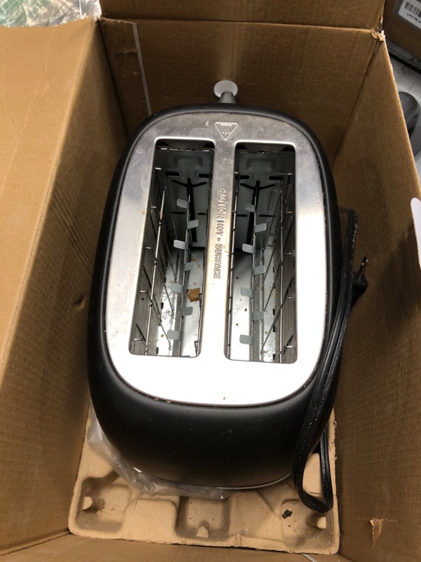 Photo 3 of ***(PARTS ONLY/ NO RETURNS OR REFUNDS) ***
Rae Dunn Retro Rounded Bread Toaster, 2 Slice Stainless Steel Toaster with Removable Crumb Tray, Wide Slot with 6 Browning Levels, Bagel, Defrost and Cancel Options, Black