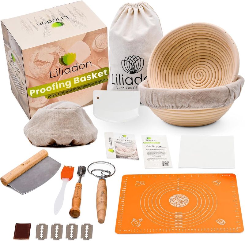 Photo 1 of ***STOCK PHOTO REFERENCE ONLY***
Bread Proofing Basket Sourdough Bread Baking Supplies Starter Kit Set (Two Round Baskets Pack)